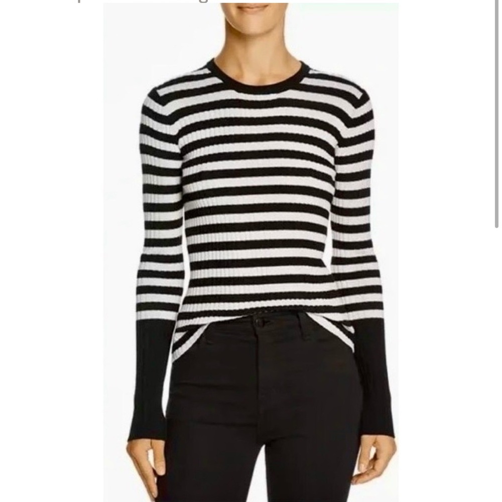 ATM fitted striped sweater size large